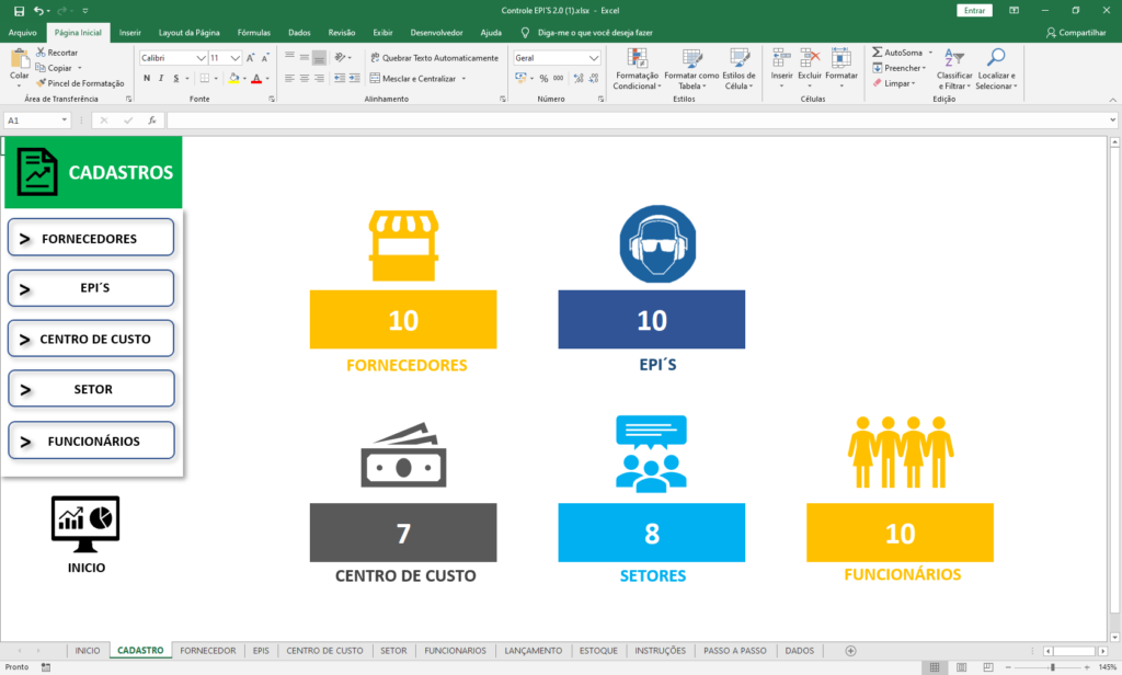 Planilha Controle De Epi Seguran A Do Trabalho Excel Coaching