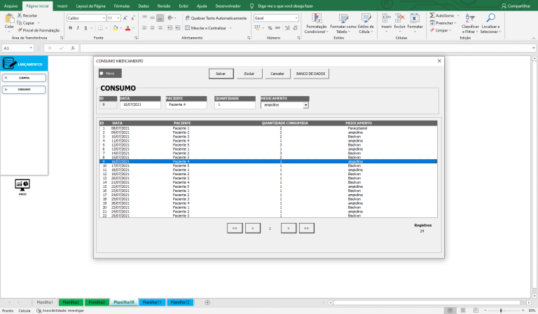 Planilha De Controle De Medicamentos Em Excel VBA