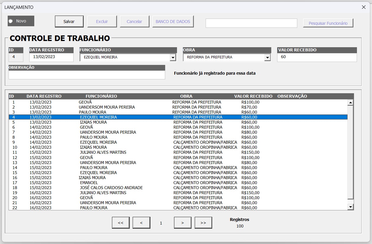 Planilha Controle de Obras com Jornada de Trabalho e EPI 8 Jornada de trabalho funcionarios de obras