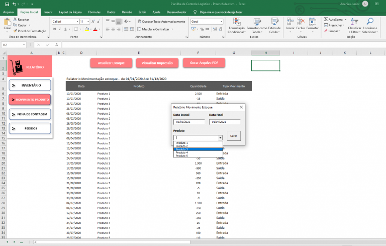 Planilha Controle Log Stico Com Indicadores Estoque Pedidos E Custos Planilhas Excel