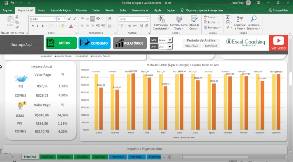 Planilha De Consumo De Energia Eletrica Excel - Electriades