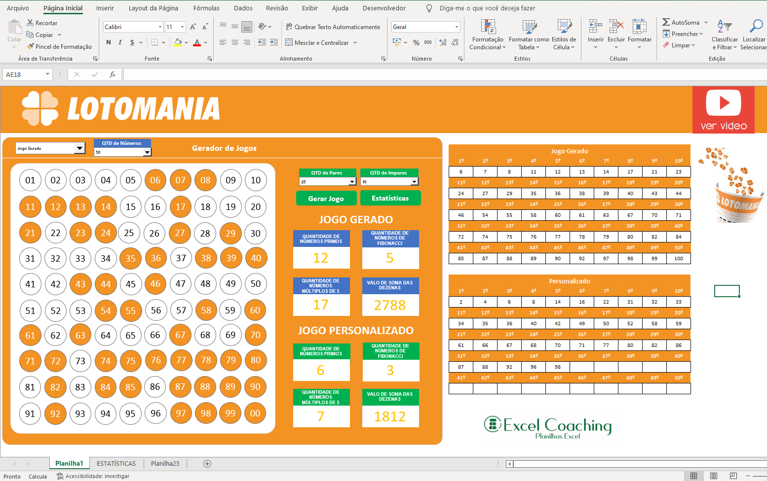 Planilha Loteria - Excel Genial