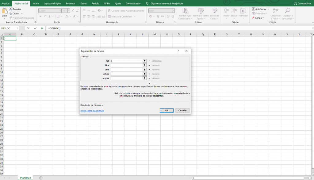 Função DESLOC Excel