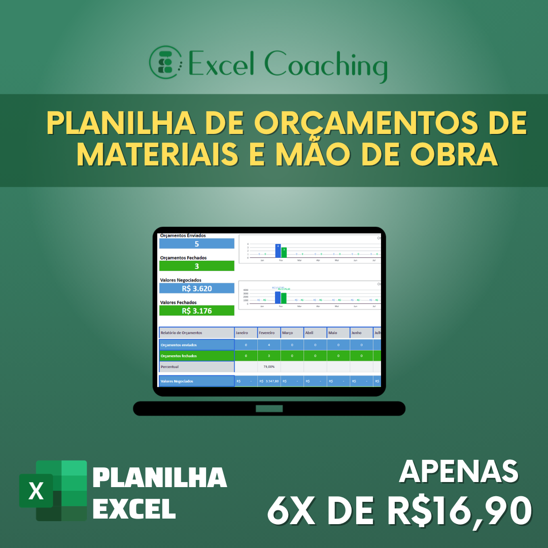 Planilha de Orçamentos de Materiais e Mão de Obra
