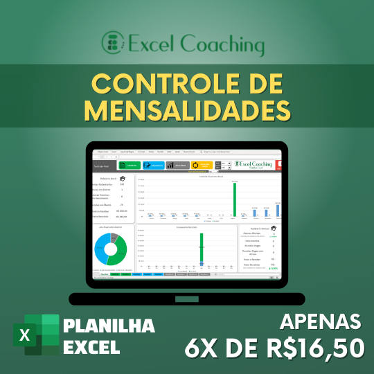 Planilha Controle de Mensalidades Excel