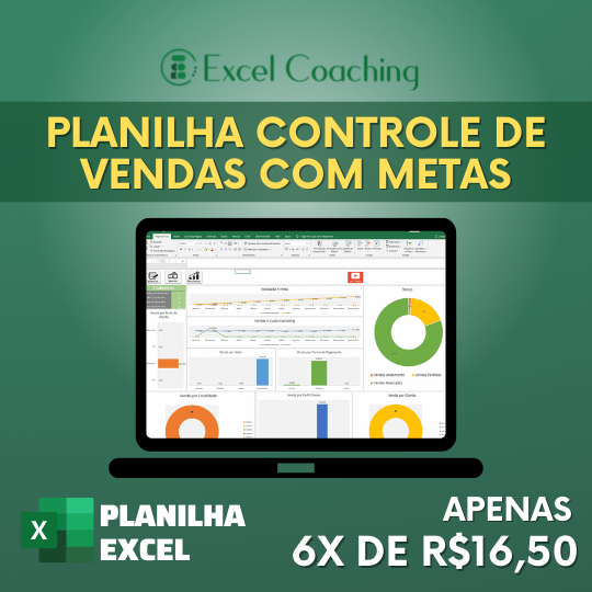 Planilha Controle de Vendas com Metas e Vendedores