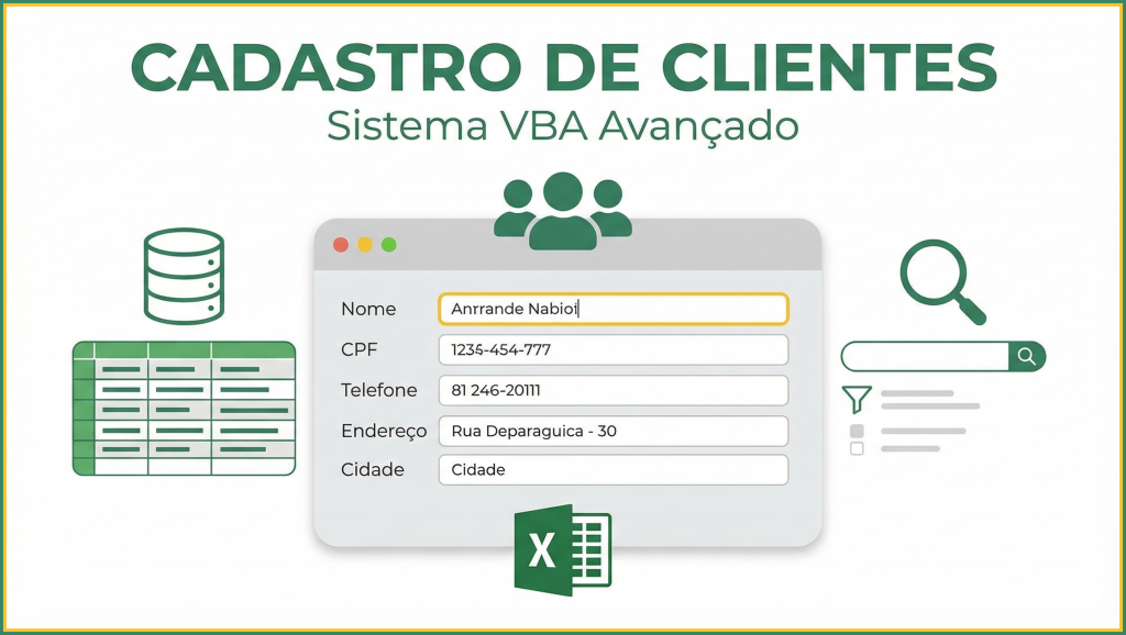 Planilha Cadastro de Clientes avançada em VBA